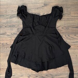 Elegant Black Off-Shoulder Romper